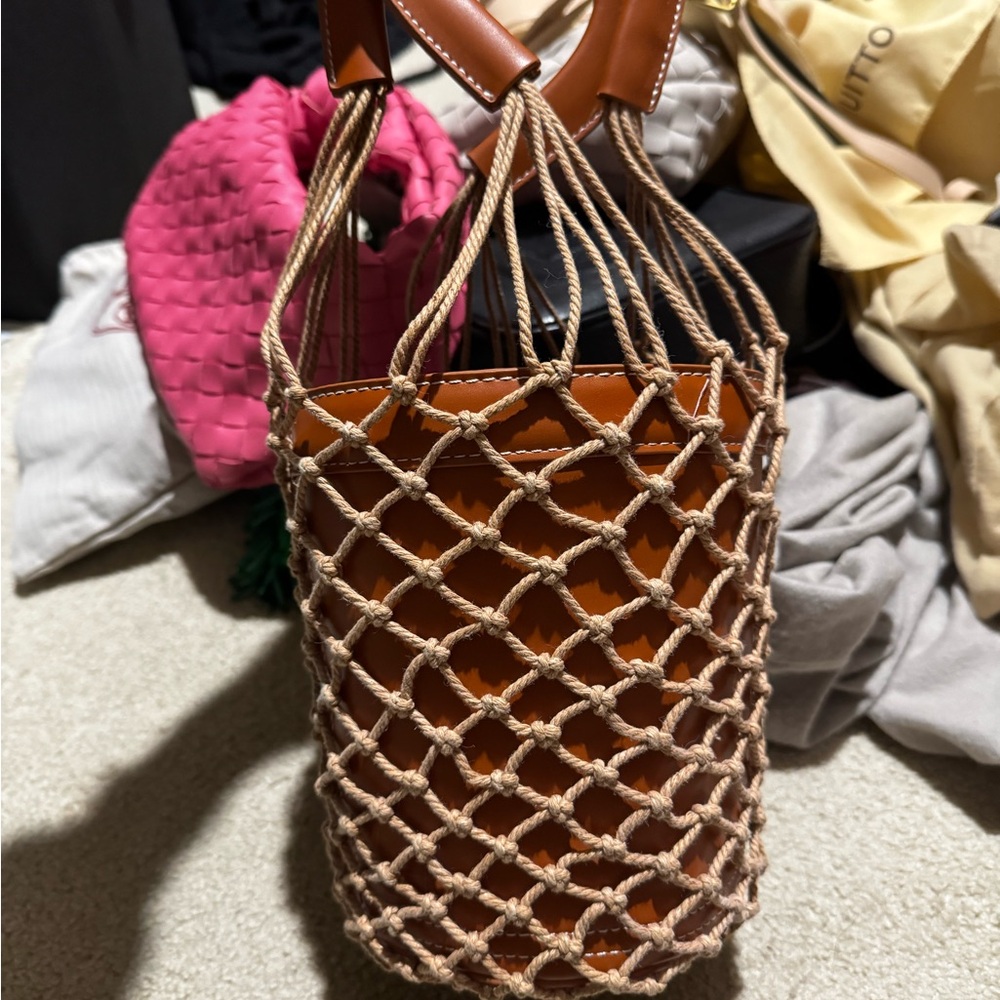 Brown Woven Net Bag